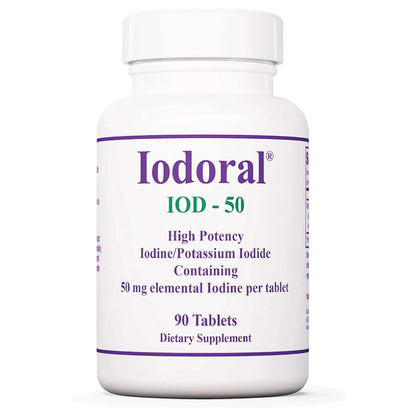Optimox Iodoral 50 mg Supplement - Potassium Iodide Tablets High Potency Iodine Tablets Iodine Supplements for Thyroid Support Daily Vitamins and Minerals Lugols Iodine Solution - 90 Count