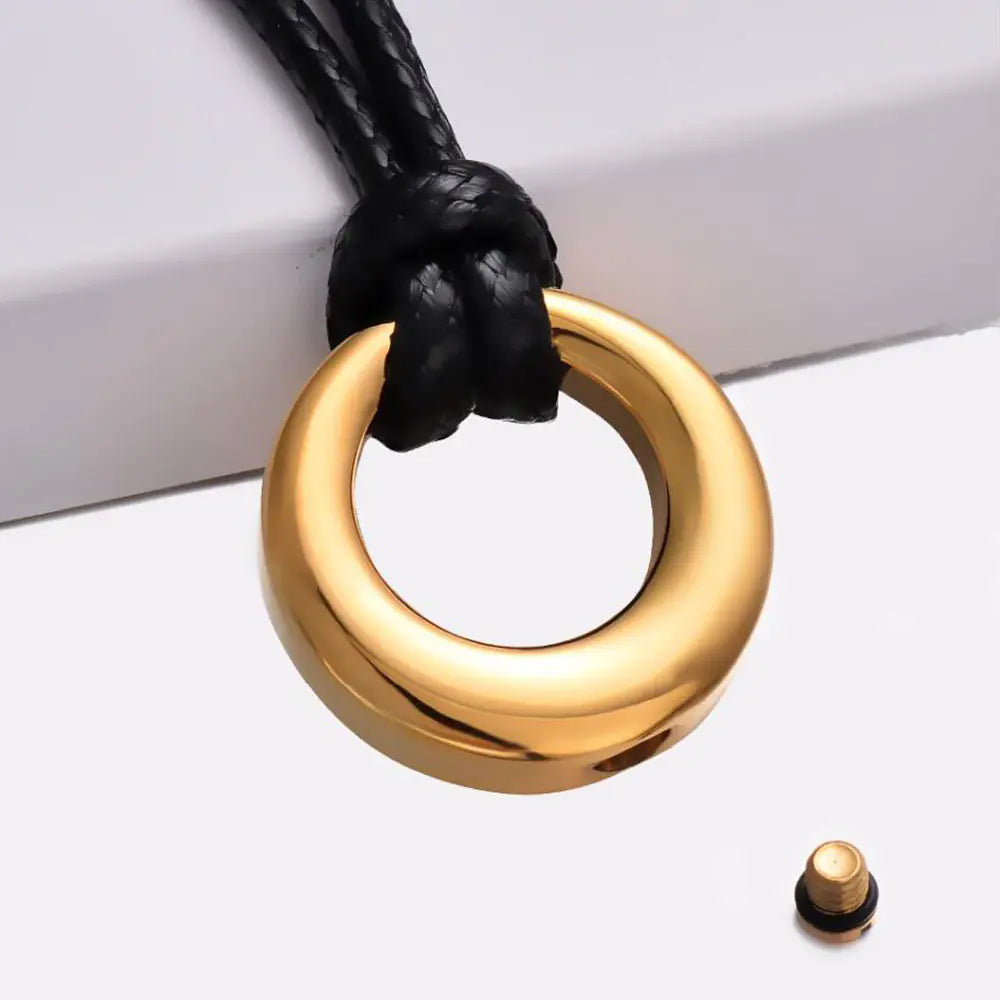 Stainless Steel Hollow Round Perfume Bottle Pendant