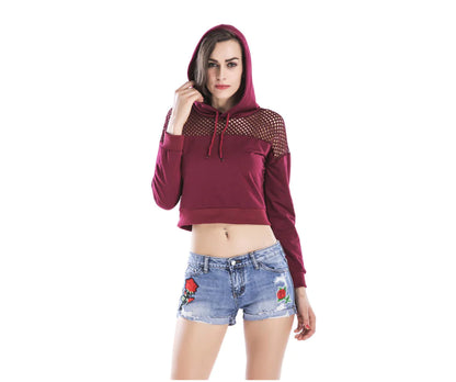 Short Hoodie with Mesh Hood