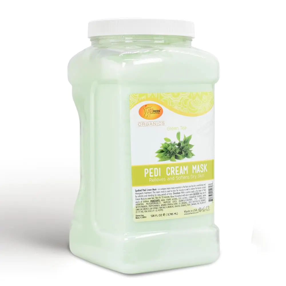 SPA REDI - Body and Foot Cream Mask Green Tea 128 Oz - Pedicure Massage for Tired Feet and Body Hydrating Fresh Skin - Infused with Hyaluronic Acid Amino Acids Panthenol Comfrey Extract