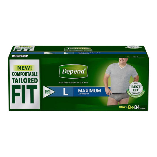 Depend FIT-Flex Max Absorbency Underwear for Men: Large - 84 ct.