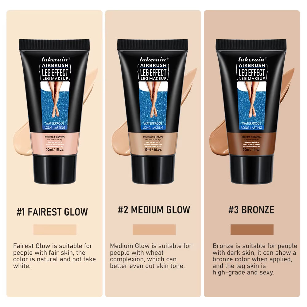 Lakerain Leg Makeup for Even Skin Tone Airbrush Liquid Body Foundation Moisturizing Tanning Skin Care