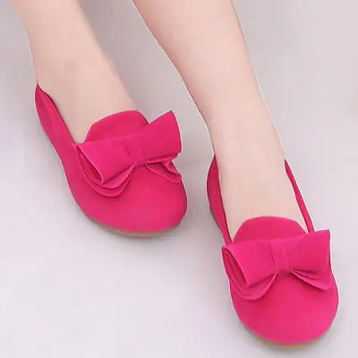 Girls' Single Shoes, Princess Shoes with Bow, Suede