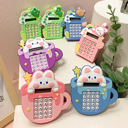Trendy Children's Little White Rabbit Play Computer Keychain