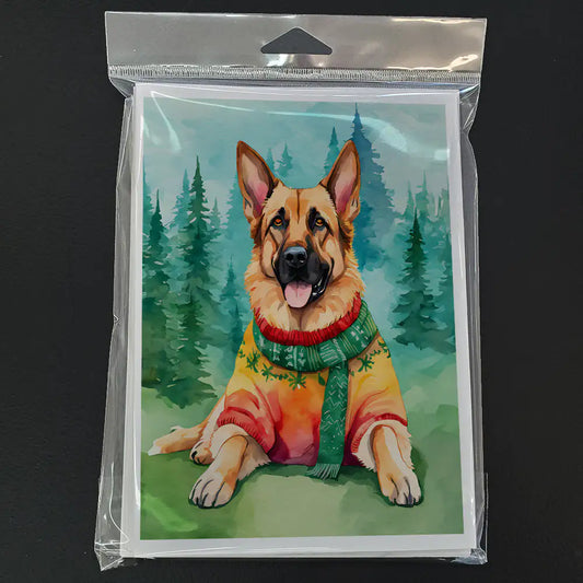German Shepherd Christmas Greeting Cards Pack of 8