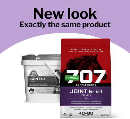 Joint 6In1 Equine Supplement, Daily Fresh Packs – Support for Joint Integrity and Inflammatory Response in Horses – Green-Lipped Mussel, MSM, Glucosamine, Chondroitin & Collagen