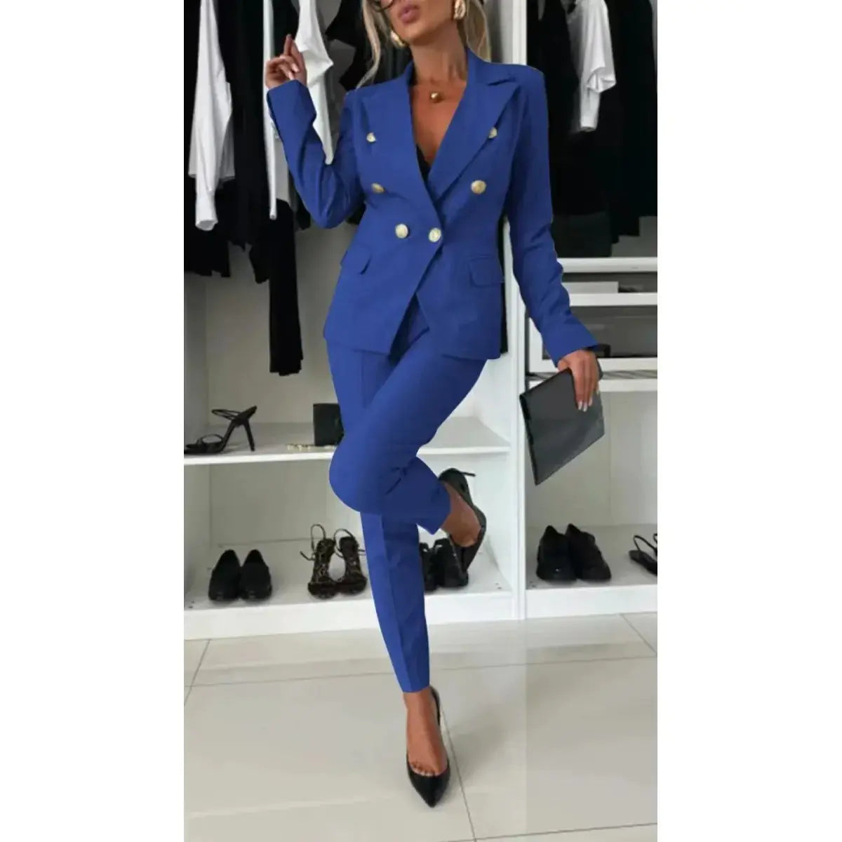 Women's Solid Color Casual Suit