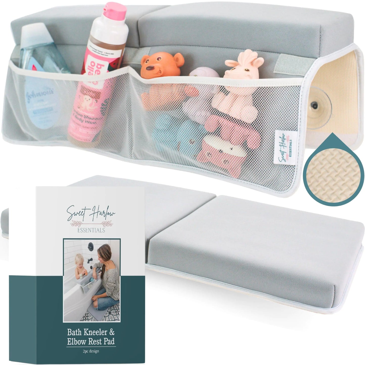 Comfortable Baby Bath Kneeler and Elbow Rest Pad Set | Baby Bath Essentials Tub Kneeler | Tub Kneeling Pad for Bathing Baby | Bath Kneeling Pad for Bathing Baby | Baby Bathtub Accessories