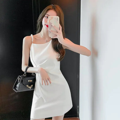 Niche French Sleeveless Slit Dress for Elegance