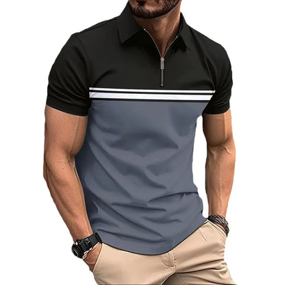 Stylish Slim Fit Striped Polo Shirt for Men