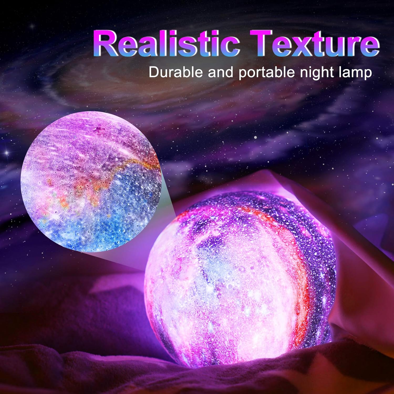 3D Moon Lamp 5.9 Inch with 16 LED Colors, Touch & Remote Control, Galaxy Night Light for Women – Ideal Birthday Gift, Decorative Lamp for Home Decор