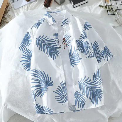 Hawaiian Casual Beach Shirt for Men in Polyester