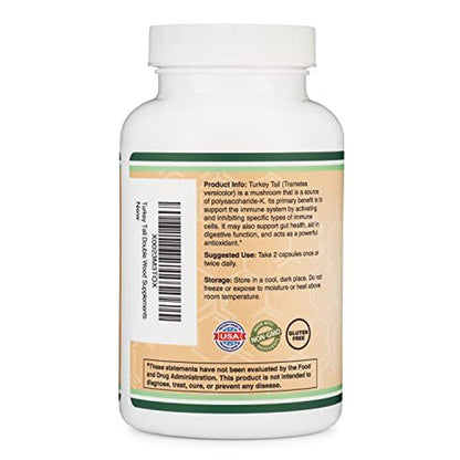 Double Wood Supplements Turkey Tail Mushroom 120 Capsules