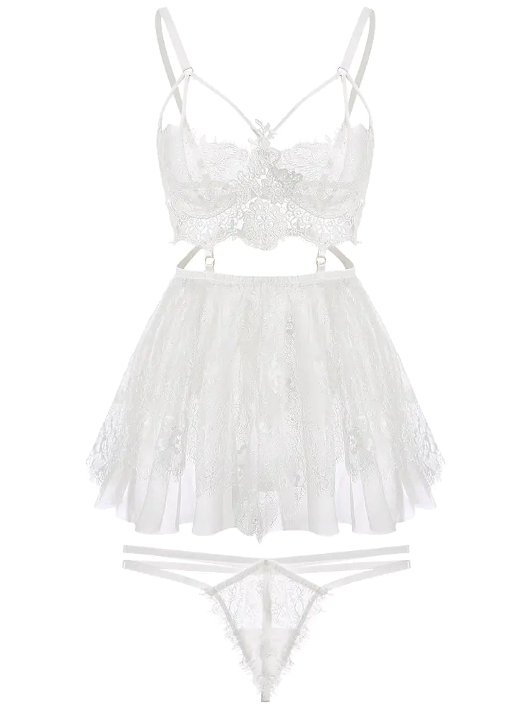 Lace Embroidered Irregular Cami Nightwear for Summer