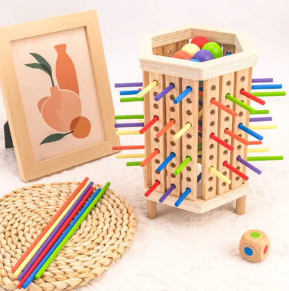 Wooden Stick Tower Balance Game