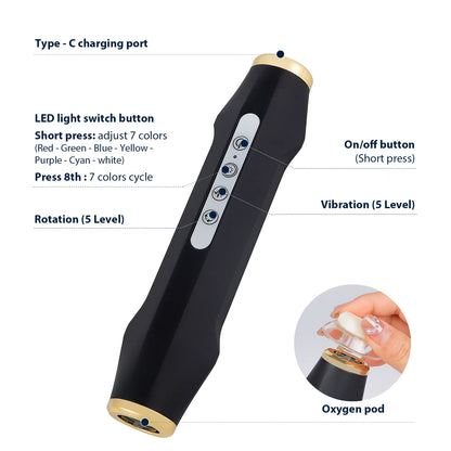 Facial CO2 Oxygen Bubble Pen Skin Care Beauty Meter Oxygen Balancing Device Home SPA Skin Care Tool