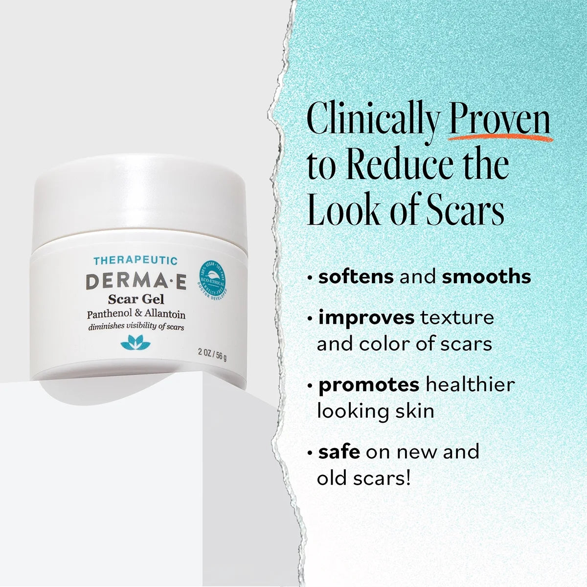 Scar Gel, Reduce Scar Appearance, Vegan Skin Care, 2 Oz