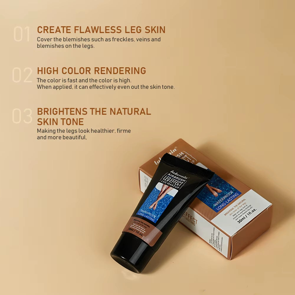 Lakerain Leg Makeup for Even Skin Tone Airbrush Liquid Body Foundation Moisturizing Tanning Skin Care