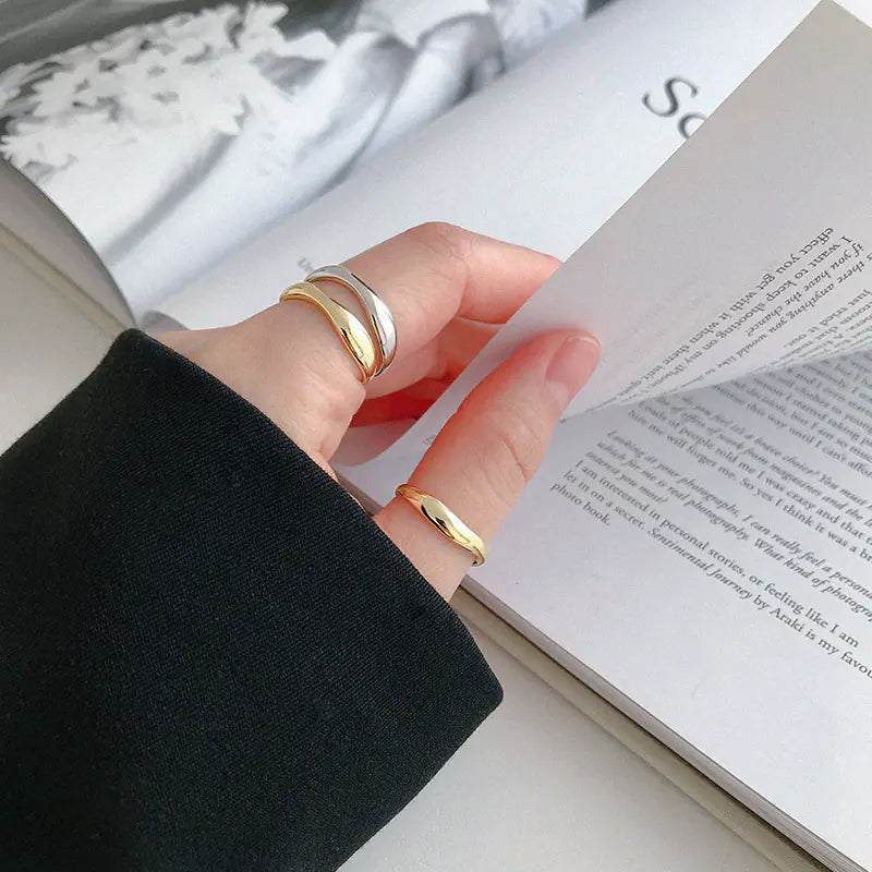 Vintage Wavy Curve Ring for Women's Party Wear