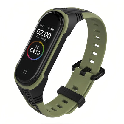UPZOBU Replacement Band Strap for Xiaomi Mi Band 5/Mi Band 6/Mi Band 7/Amazfit Band 5 Fitness Tracker Smart Bracelet Wristband Rubber (Army Green)