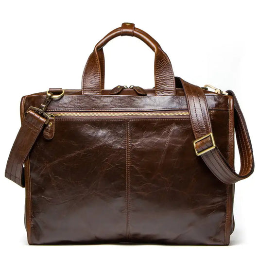 Men's Cowhide Briefcase Shoulder Messenger Bag