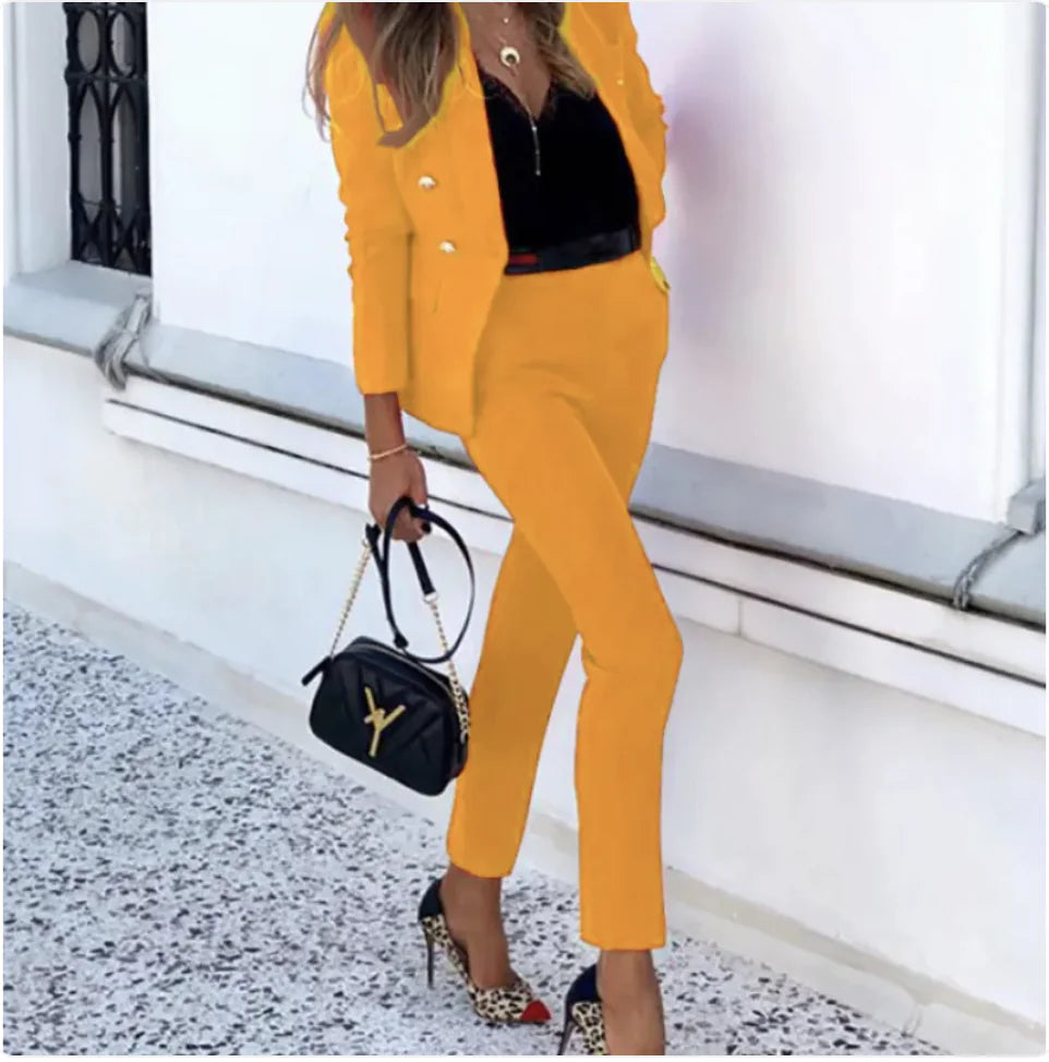 Polyester Two-Piece Casual Suit