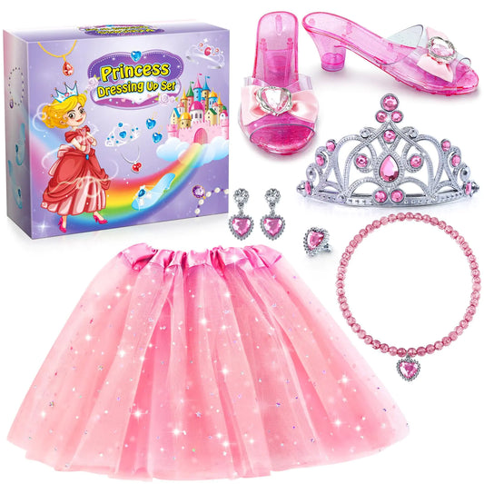 Heyzeibo Princess Shoes Set Princess Dresses for girls 4-6 Princess Dressing up Toys for Christmas Birthday