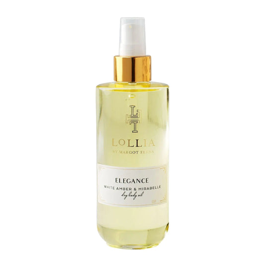 Lollia Elegance Dry Body Oil 6.8 Fl. Oz. – White Amber & Mirabelle – Women’s Body Oil Scented Body Oil Moisturizing Body Oil Dry Body Oil for Women For All Skin Types
