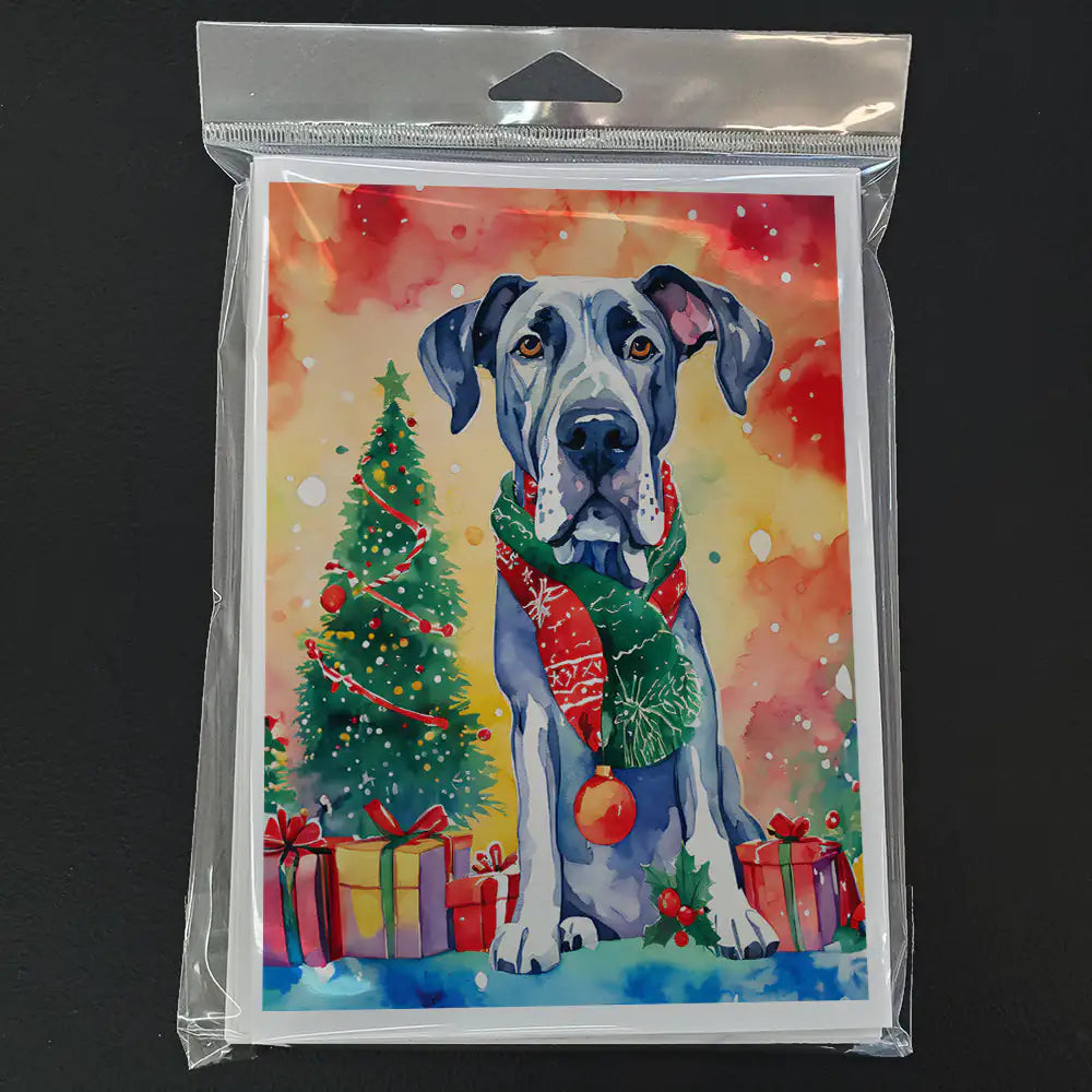 Great Dane Christmas Greeting Cards Pack of 8