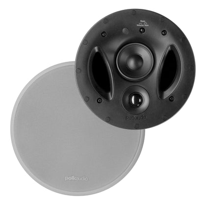 Polk Audio 70-RT 3-Way in-Ceiling Speaker (2.5” Driver 7” Sub) - The Vanishing Series | Power Port | Paintable Grille | Dual Band-Pass Bass Ports White
