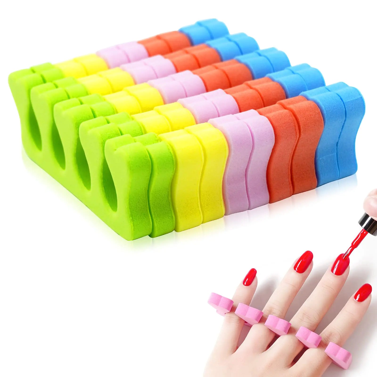 10pcs Toe Separators for Pedicure Soft Sponge Toe Separator for Nail Polish Toe Dividers Separators Finger Dividers for Women Nail Art Pedicure Manicure Polishing Beauty Accessories