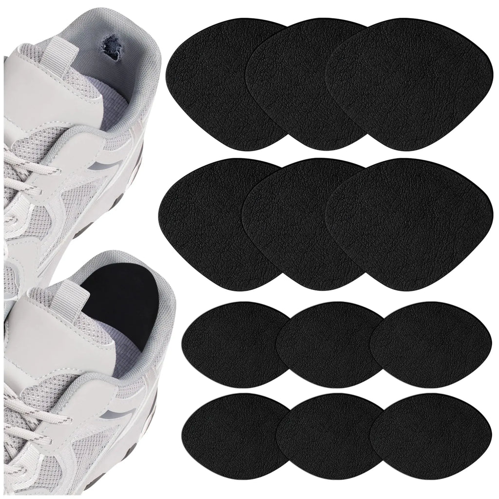 6 Pair Shoe Heel Repair 6 Pairs Self-Adhesive Inside Shoe Patches for Holes Shoe Hole Repair Patch Kit for Sneaker Leather Shoes High Heels (Black)