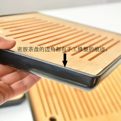 Bamboo Melamine Tea Tray for Japanese Kung Fu Tea Set