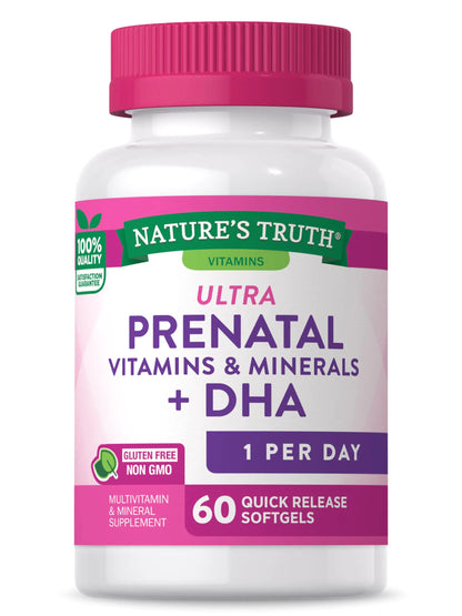 Natures Truth Prenatal Vitamins for Women | with DHA and Folic Acid | 60 Softgels | Non-GMO & Gluten Free Supplement