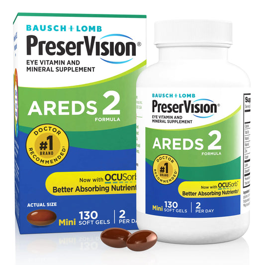 PreserVision AREDS 2 Eye Vitamin & Mineral Supplement Contains Lutein Vitamin C Zeaxanthin Zinc & Vitamin E 130 Softgels (Packaging May Vary)