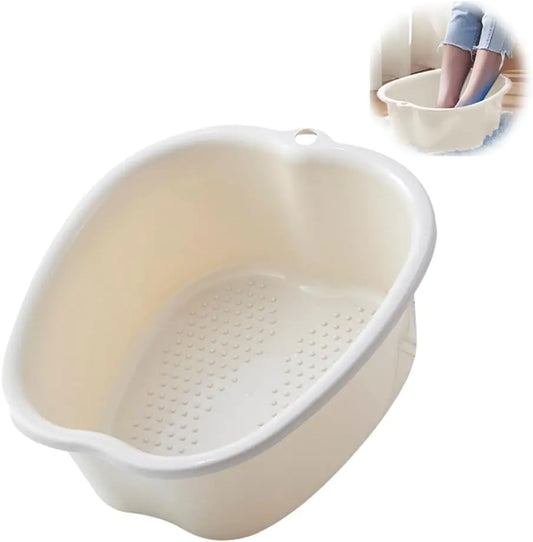 Foot Bath Foot Soaking Bath Basin Extra Large Foot Soaking Tub Bath Basin Pedicure Bowl for Home Spa Treatment Pedicure and Massager Dead Skin Remover (White-1pc)