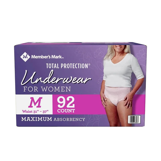Members Mark Total Protection Underwear for Women Medium (92 Count)