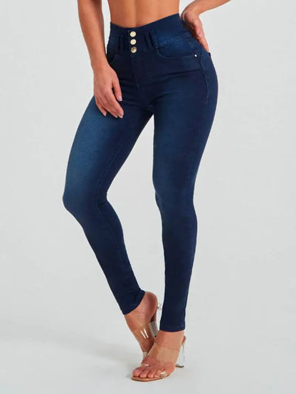 High-Rise Skinny Jeans for Women - Slim Fit Curve Sculpting