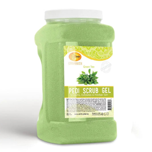 SPA REDI - Exfoliating Scrub Pumice Gel Green Tea 128 Oz - Manicure Pedicure and Body Exfoliator Infused with Hyaluronic Acid Amino Acids Panthenol and Comfrey Extract