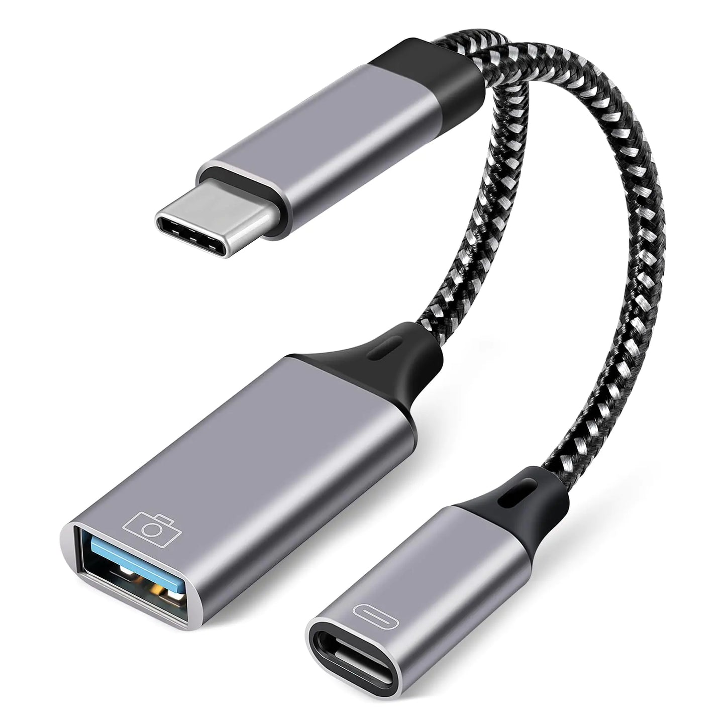 MIMLCZ USB C to USB Adapter USB Type C Male to USB 3.0 Female OTG Adapter 2 in 1 USB C Splitter with 10W PD Charging Adapter Data Transfer for Samsung S21/S20 Pixel4 XLLG G8 Google TV
