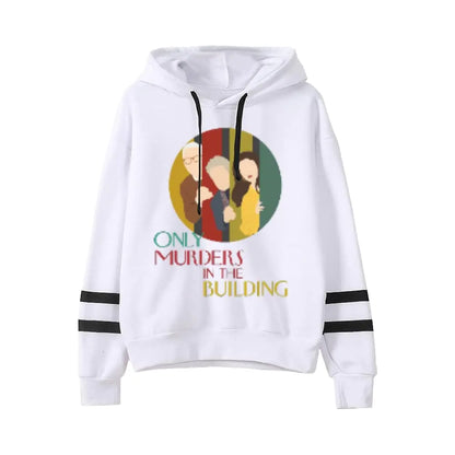 Only Murders in The Building Hoodies Unisex Pullover Sweatshirt Long Sleeve Streetwear Fashion Tracksuit (White2XXXL)