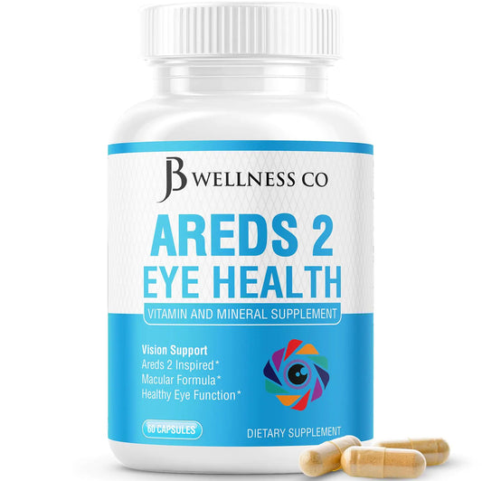 JB Wellness AREDS 2 Eye Vitamin & Mineral Supplement Contains Lutein Vitamin C Zeaxanthin Zinc & Vitamin Enhance Vision Supplement - 60 Count