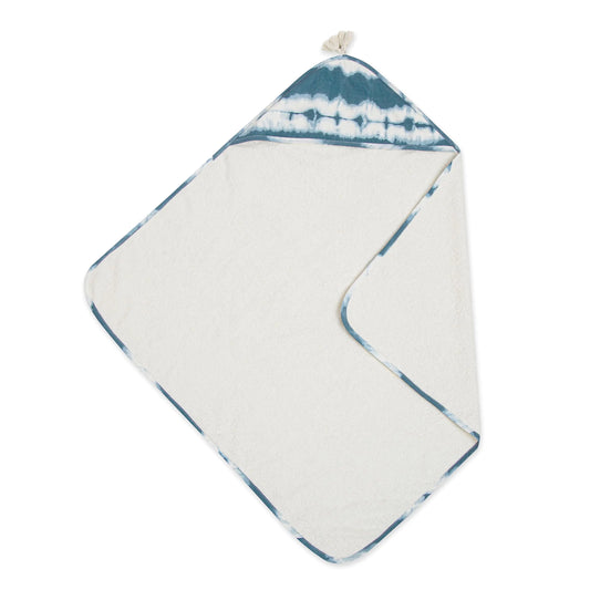 Crane Baby Hooded Towel 100% Cotton & Terry Cloth Hooded Baby Towels for Boys & Girls Blue Tie-Dye 30" w x 30" h Hooded Baby Beach Towel Baby Pool Towel Baby Bath Towel Hooded Towels for Baby