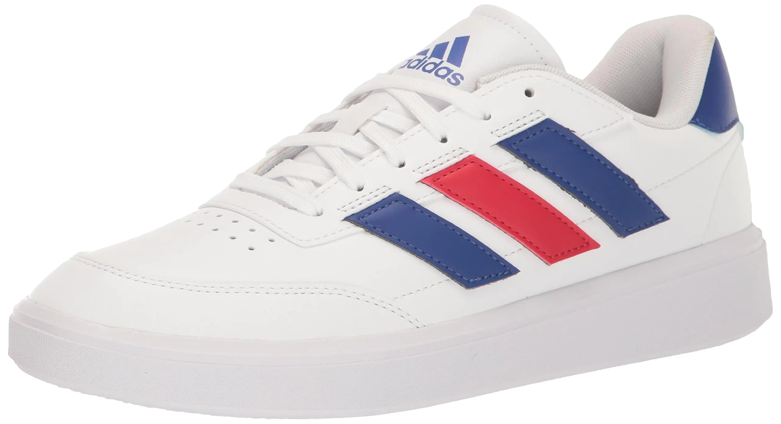 Adidas Mens Courtblock Sneaker White/White/Better Scarlet 14