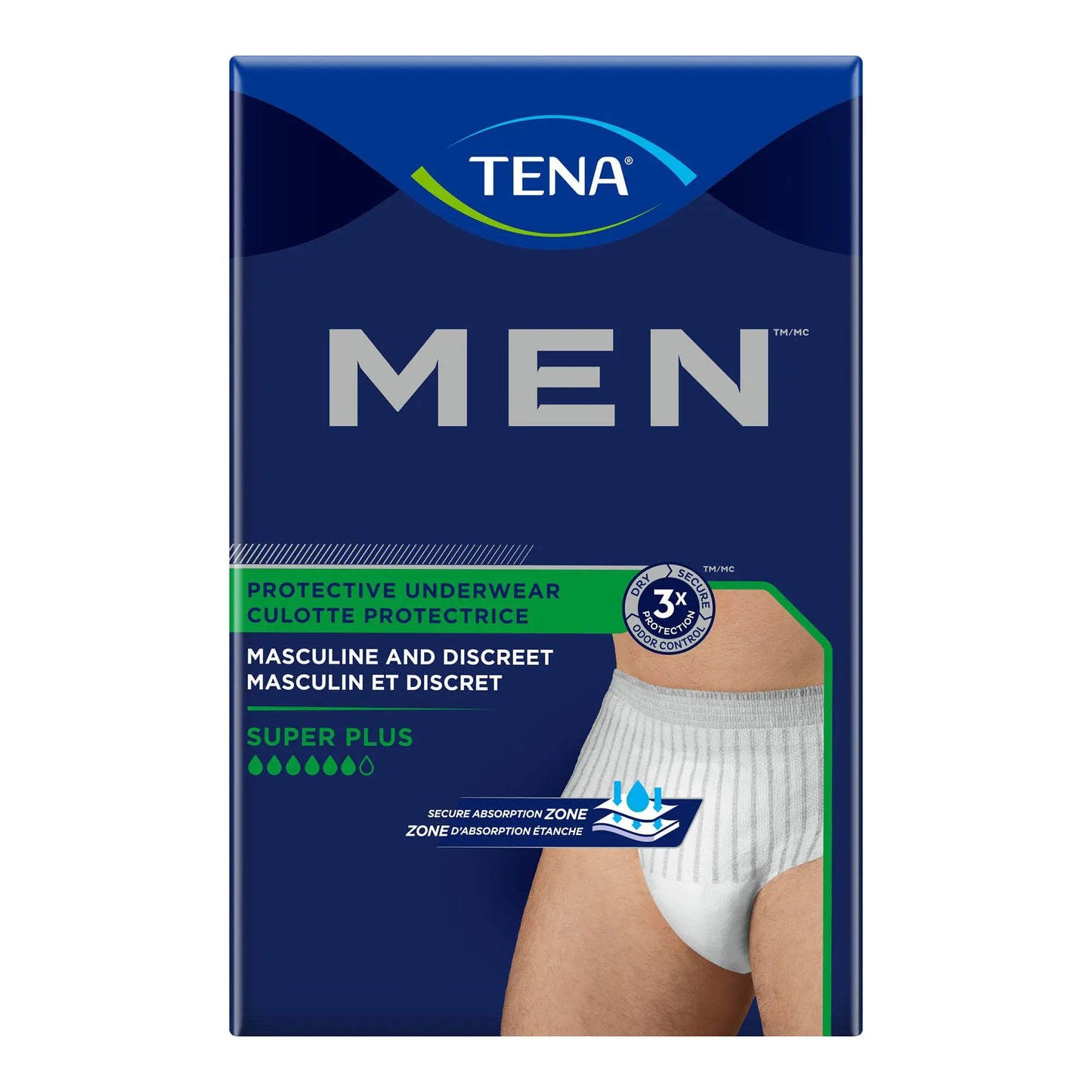 TENA Men Super Plus Protective Underwear Incontinence Disposable Heavy Absorbency Small/Medium 16 Count