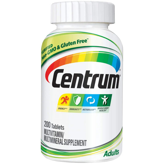 Centrum Adult Multivitamin/Multimineral Supplement with Antioxidants Zinc Vitamin D3 and B Vitamins Gluten Free Non-GMO Ingredients - 200 Count