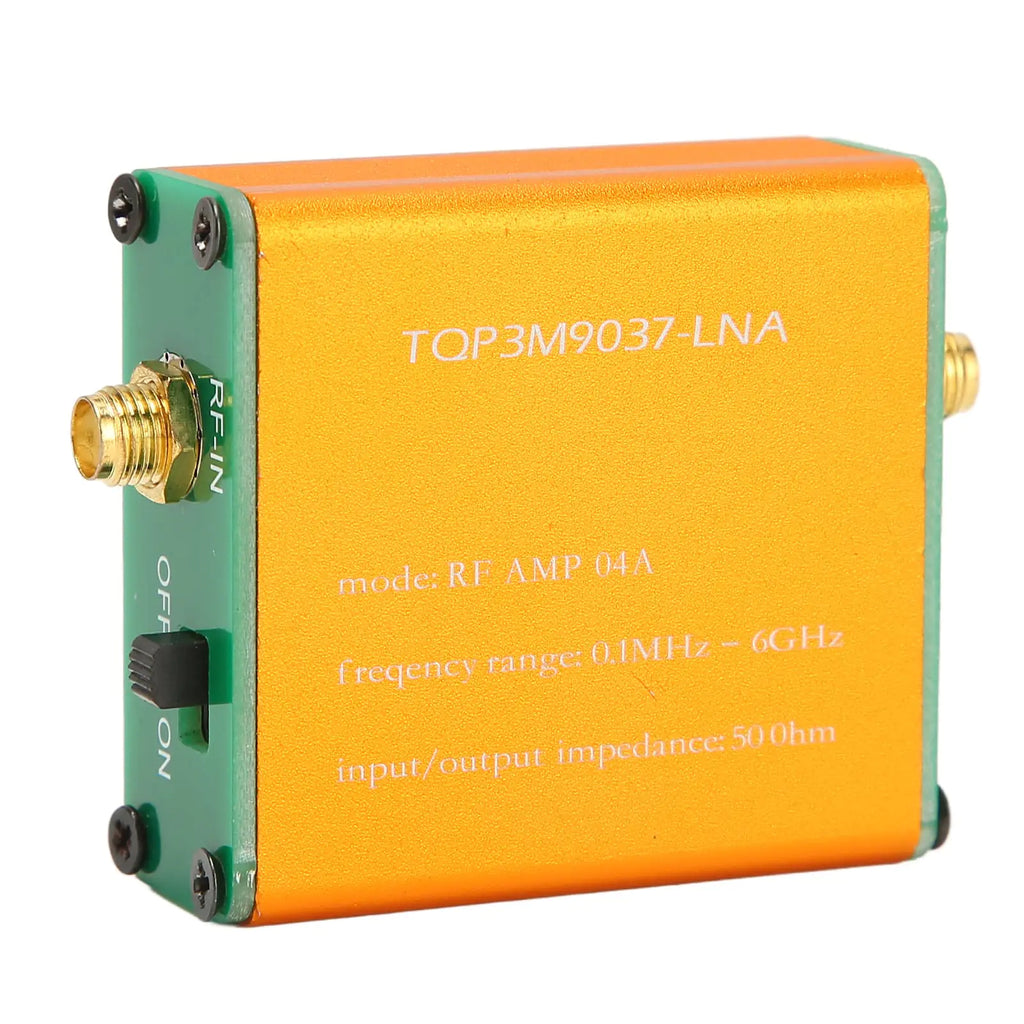 1.95GHz at 20dB Low Noise Amplifier 0.1MHz‑6GHz Full Band RF Power Preamplifier SMA Female RF Wideband Amplifier Broadband Module Receiver for Shortwave FM Radio(Shipped Without Battery)
