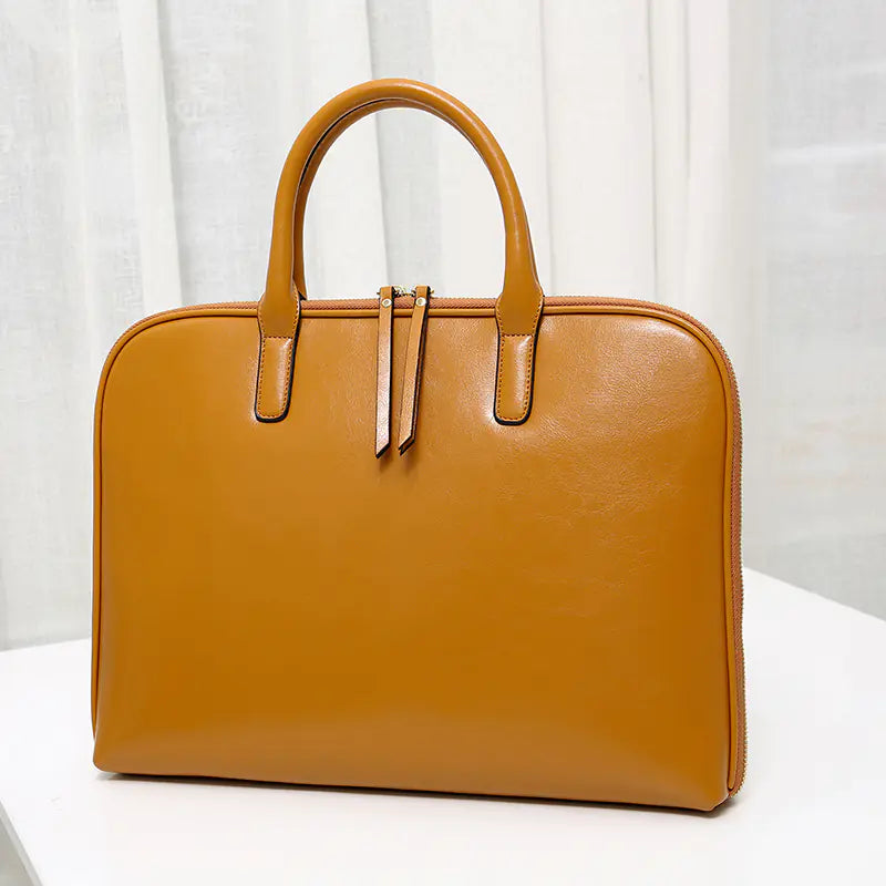 Large Capacity Cowhide Briefcase for Women