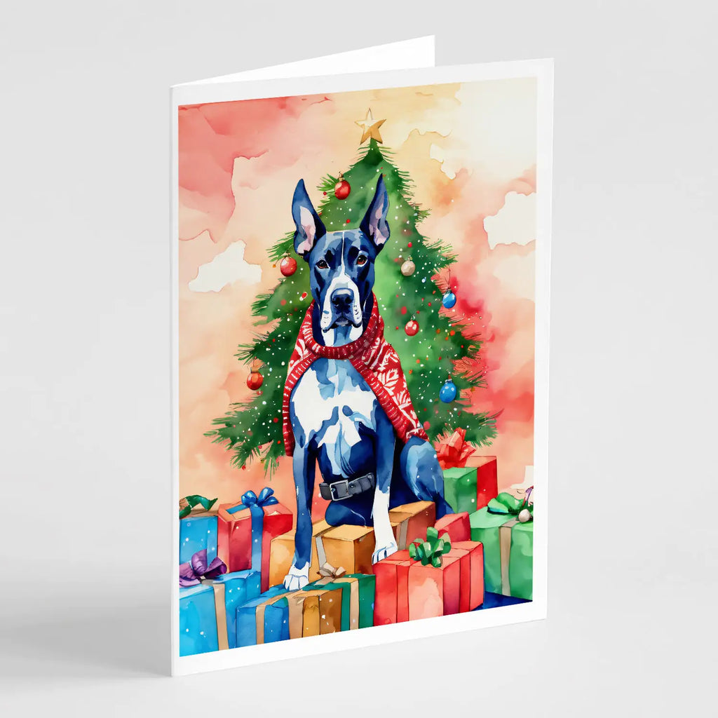 Great Dane Christmas Greeting Cards Pack of 8