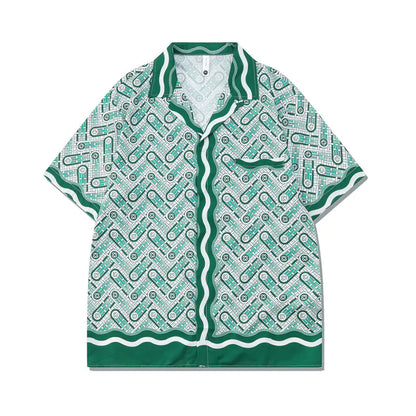 Vintage Green Ripple Printed Oversized Tracksuit Set